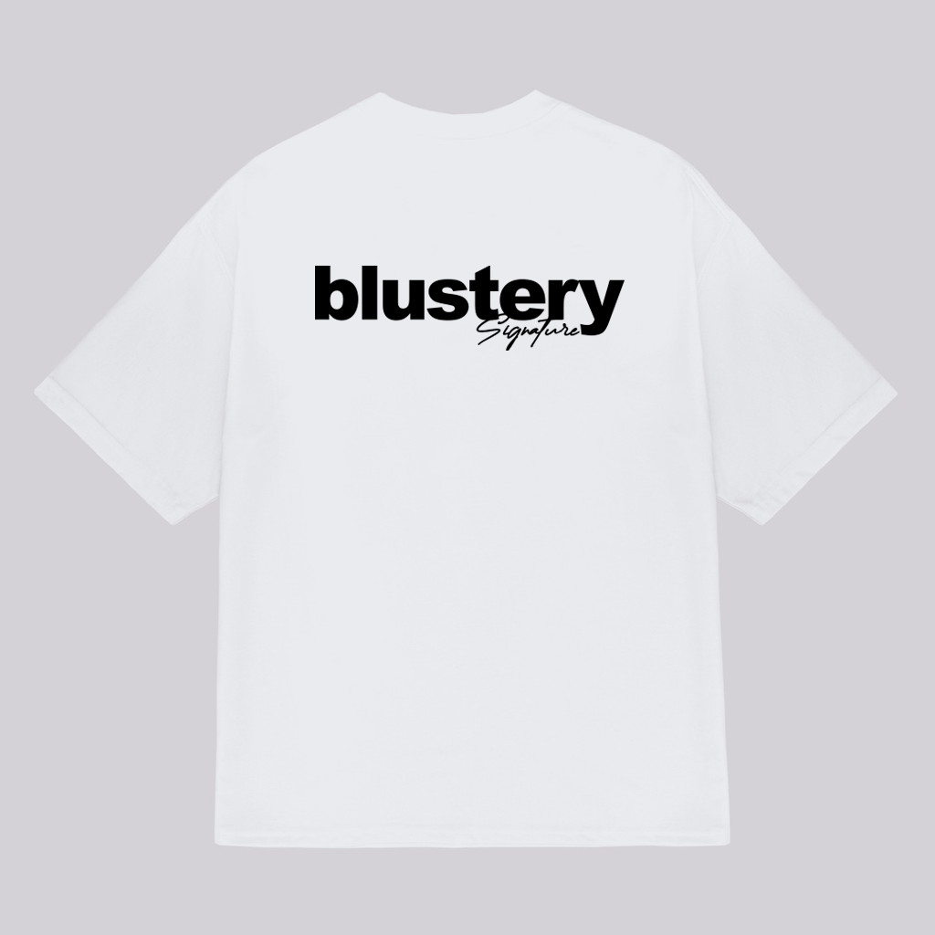 Áo thun form rộng BLUSTERY Basic logo vải cotton cao cấp co giãn, dày dặn Local Brand. Kèm box