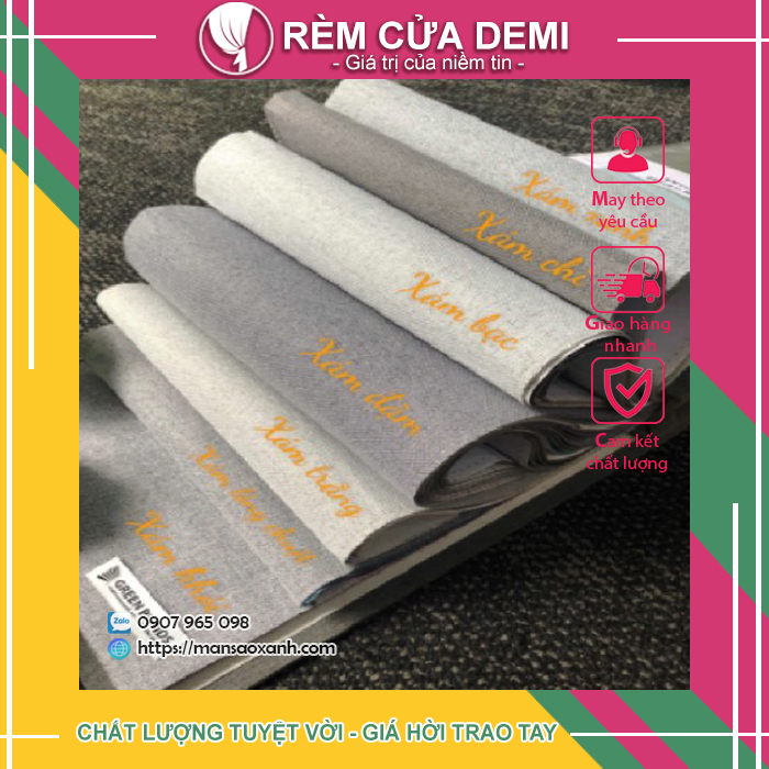 Rèm phòng, rèm cửa CHỐNG NẮNG CẢN SÁNG 100% - VẢI BỐ MÀU XÁM CAO CẤP. Ghi chú: chọn mẫ,số đo theo yêu cầu