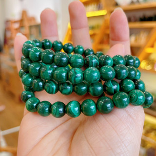 Vòng tay đá MALACHITE Đá khổng tước Đá năng lượng thu hút sự trù phú thành công giàu có 