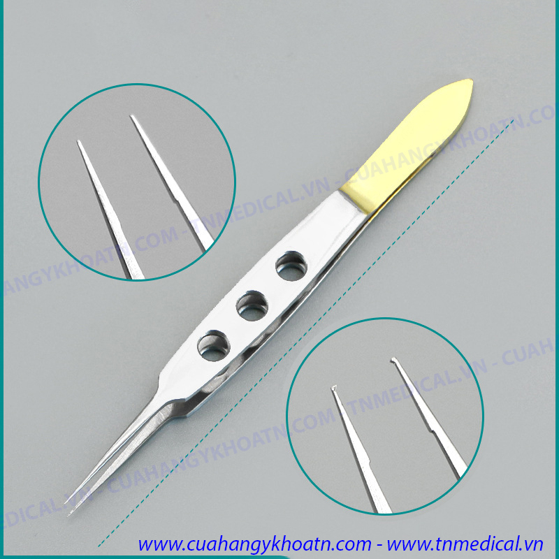 ☘ Nhíp Kẹp Phẫu Tích Bishop Tốt, Cán Vàng, Gem Cao Cấp 10.5cm - TNMedical.vn