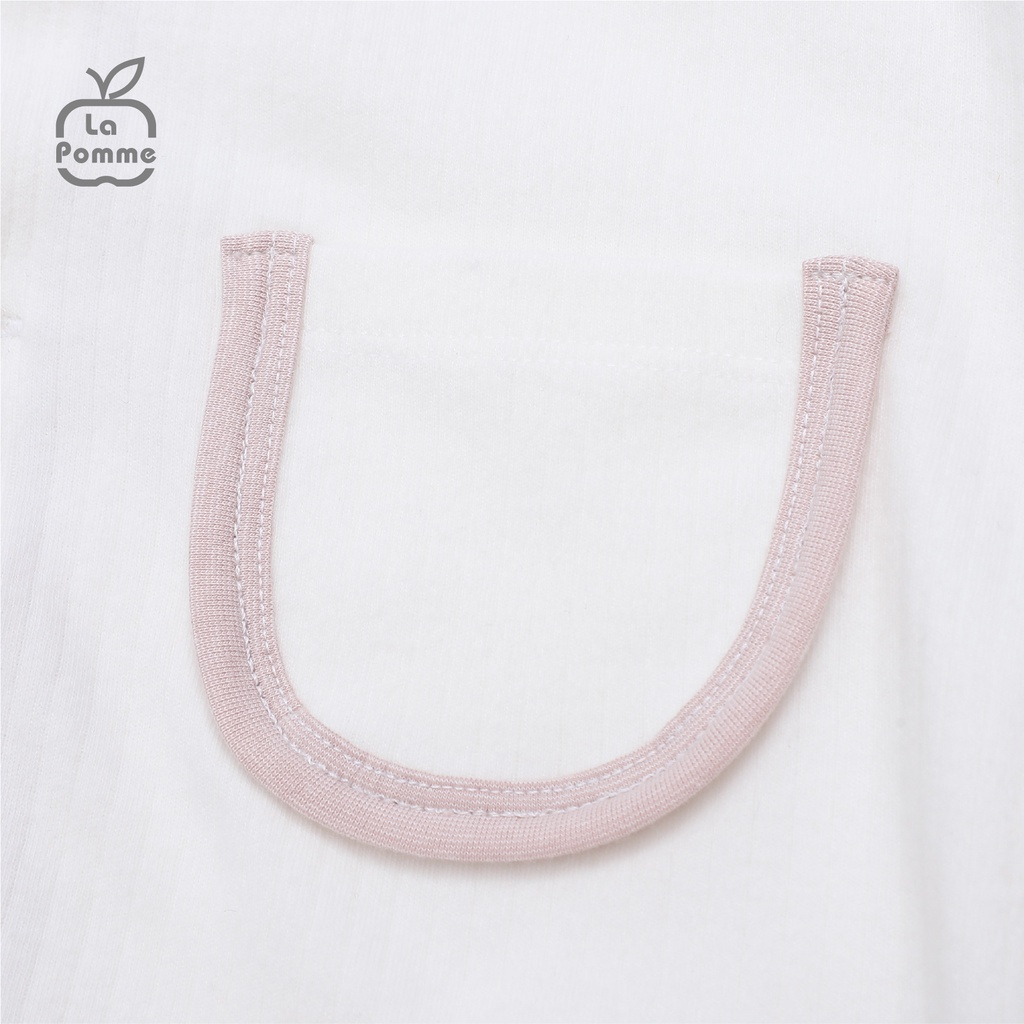 5Y Áo Gile cho bé gái LA POMME viền màu túi đôi 44015