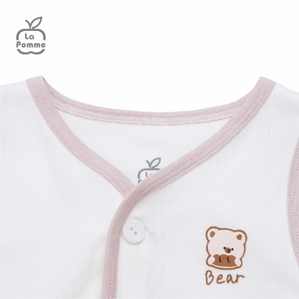 5Y Áo Gile cho bé gái LA POMME viền màu túi đôi 44015