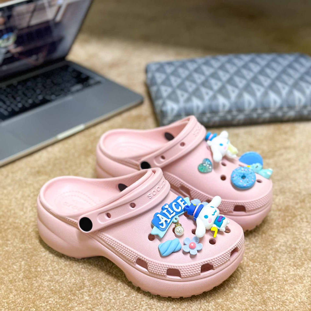 Dép Classic Sandal Crush Clog nữ đế cao 5cm tặng 10 Jib NGẪU NHIÊN - Hàng chính hãng - Sấu vui vẻ Official - CCH
