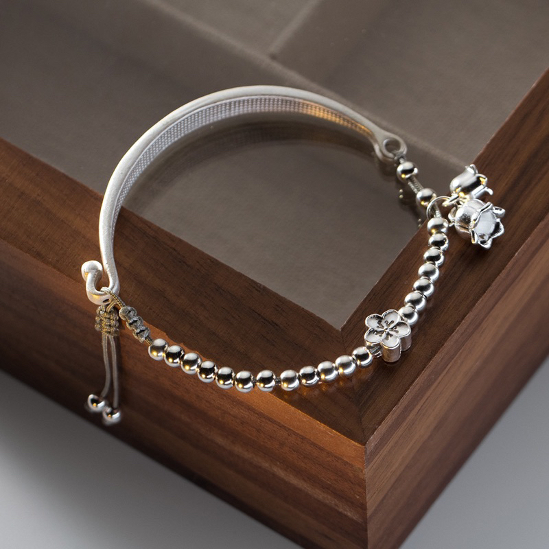 Kiềng Tay Hoa Linh Lan Chuẩn Bạc S925-Blackmeo