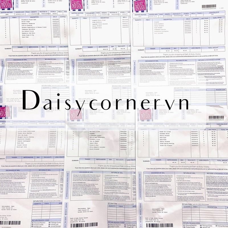 Xịt thơm toàn thân Bath and Body Works BBW - White Tea & Ginger - Plumeria - Cucumer Melon