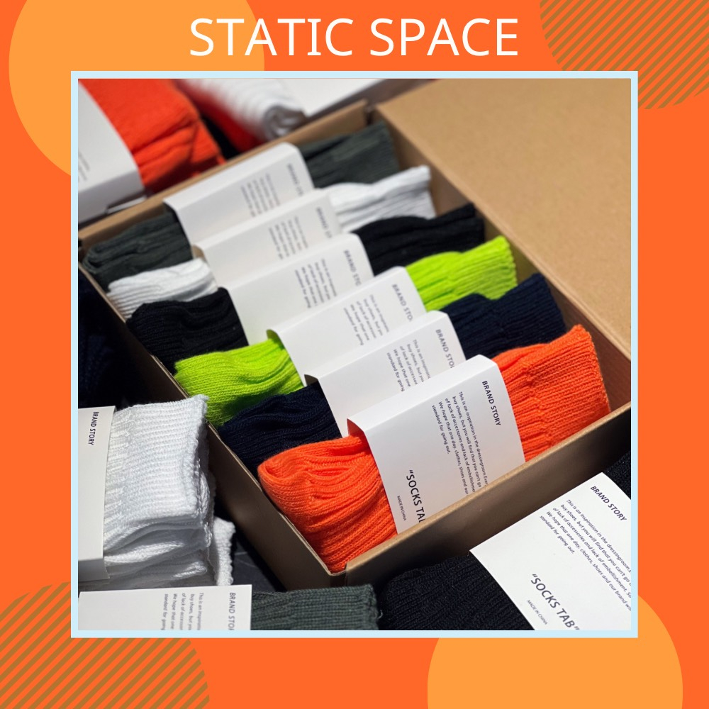 TẤT VỚ CAO CỔ NAM NỮ MÀU TRƠN BASIC (ĐỘ CAO ỐNG 22CM) - STATIC SPACE