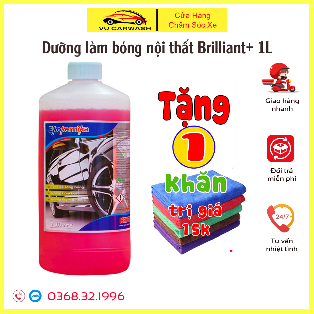 Dung Dịch Làm Bóng và Bảo Vệ Sơn Xe Ô tô , Xe Máy Ekokemika Krystal Wax 1L( chính hãng) TẶNG 1 KHĂN ĐA NĂNG
