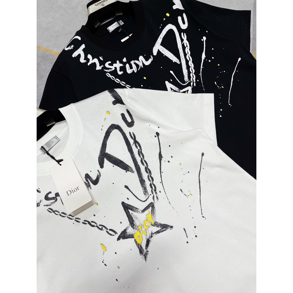 Áo Thun Tay Lỡ Dio Họa Tiết Xích Bản Siêu cấp Newww