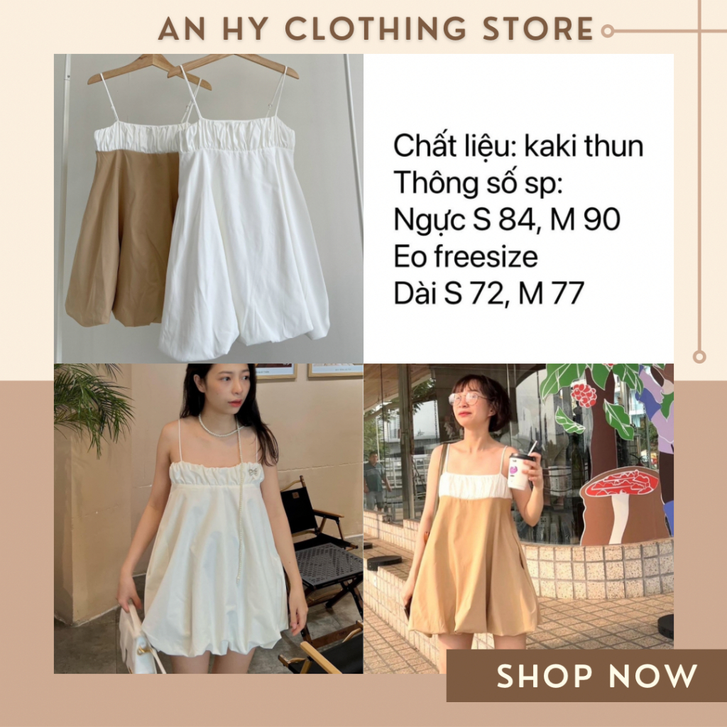 (có bán sỉ,ảnh thật,hoả tốc)🍓 𝗻𝗲𝘄 𝗶𝗻 - Eri Dress 🌷ĐẦM NHÚN HAI DÂY PHỒNG