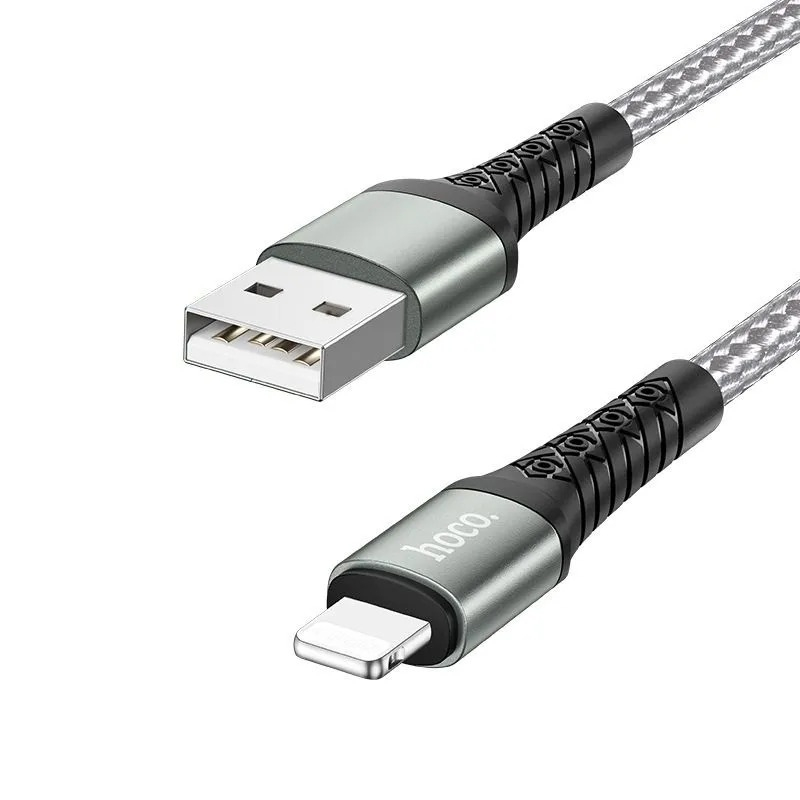 Dây sạc nhanh 3A cho i.P11/12/13 Hoco DU19 dây dù iêu bền chống gãy gập dài 1M