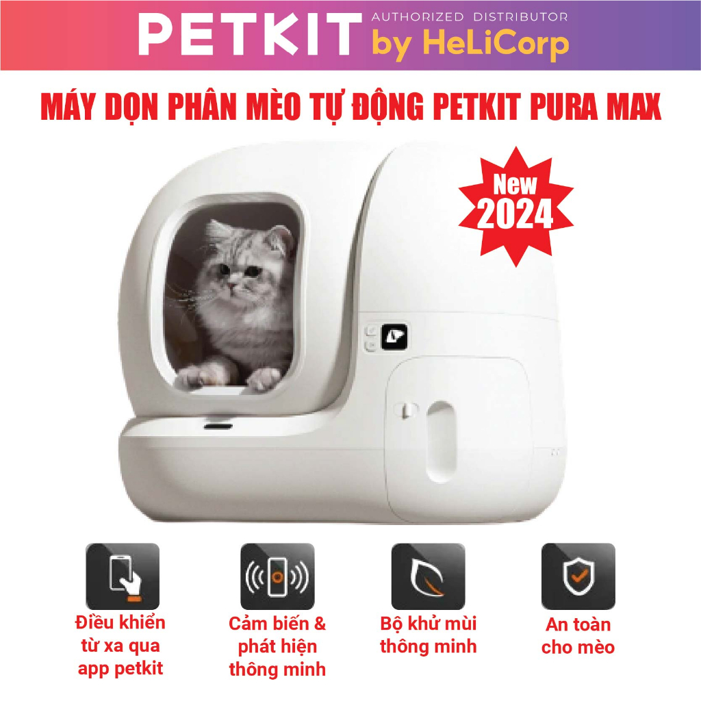 Nhà Vệ Sinh Cho Mèo Tự Động Petkit Pura Max 2024 - HeLiCorp