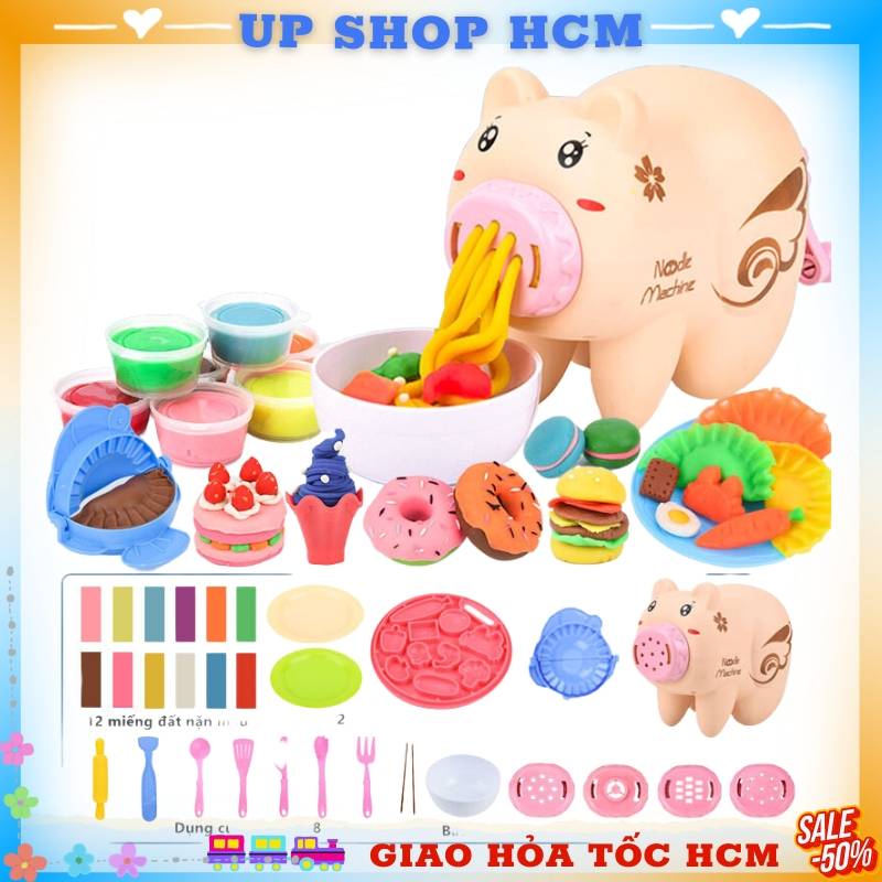 Đồ chơi đất nặn playdoh -Bộ Đồ Chơi Máy Làm Kem Ice cream, Mì, Bún,... Bằng Đất Nặn Đầy Màu Sắc Sống Động An Toàn