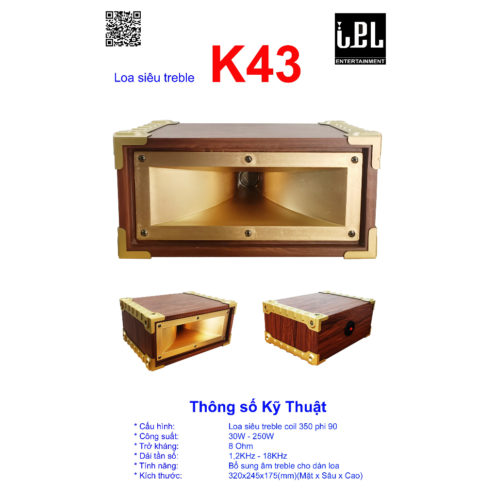 Loa chép kèn siêu tép K41 K42 K43 tiếng siêu sáng, bổ sung dải cao cho bộ loa thoát tiếng, nâng cao chất lượng