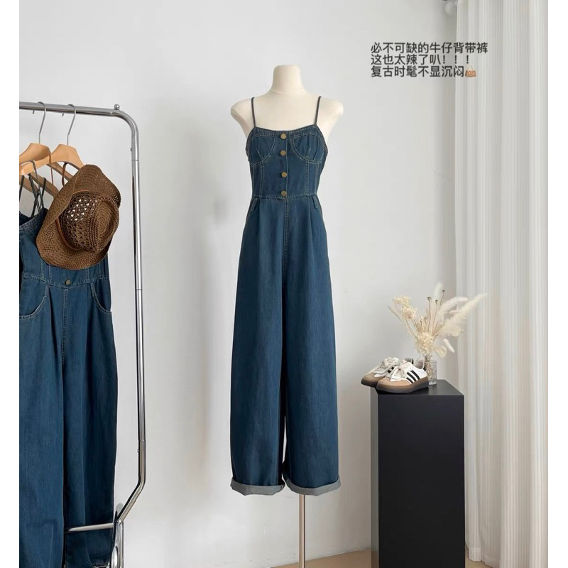 Jumpsuit denim dài