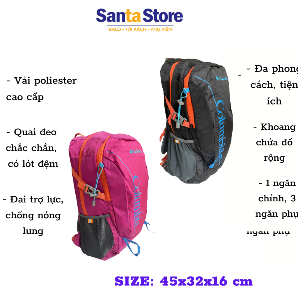 Balo nam nữ thời trang đi học, đi làm phong cách cá tính CL 30L vải siêu nhẹ chống nước SANTA STORE