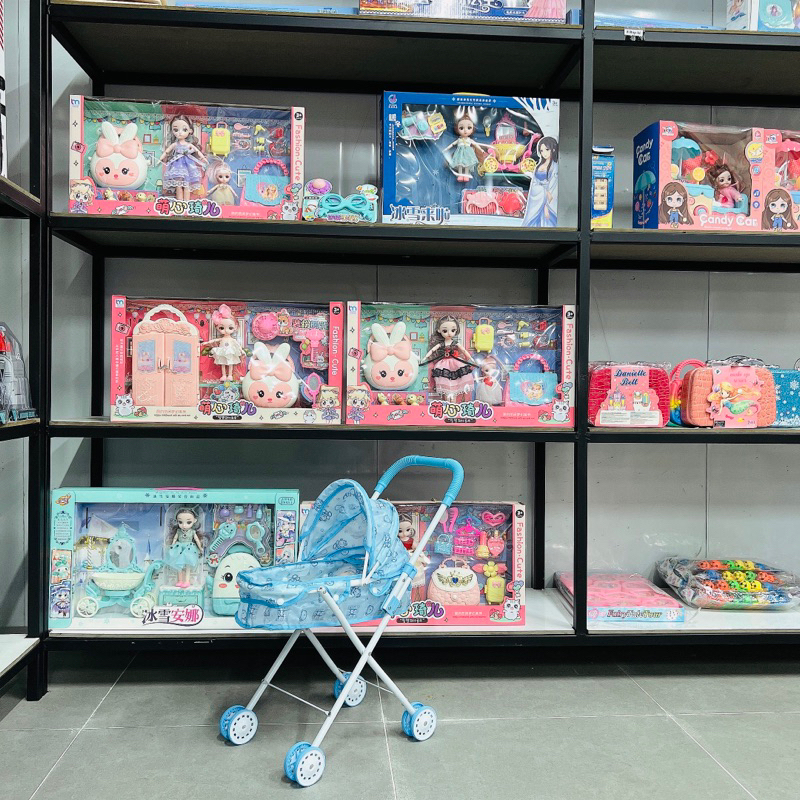 Xe Đẩy cỡ lớn kèm búp bê công chúa Chibi Đồ chơi cho bé gái