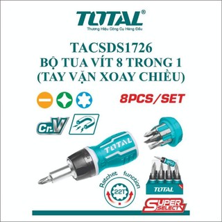 Tua vít mini 8 trong 1 tự động 2 chiều total tacsds1726