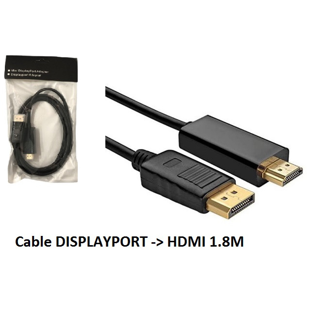 Cáp chuyển DisplayPort to HDMI cho máy tính chuẩn Full HD 108p 60hz