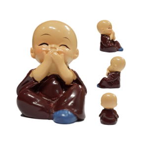 Bộ Tứ Không - Bộ 4 Chú Tiểu Phong Thủy Dùng Để Trang Trí Xe Hơi, Bàn Làm Việc Mang Lại Bình An, May Mắn Và Hạnh Phúc