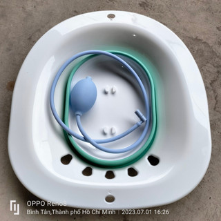 Sỉ 10 Chậu xông vùng kín sau sinh GẤP GỌN loại to, kèm dây và vòi xịt, chậu ngâm rửa phụ khoa _ Tongkhosi