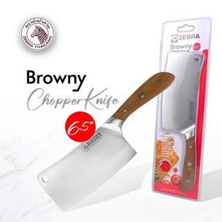 Dao chặt inox zebra browny chopper cán gỗ 6.5" - 990620