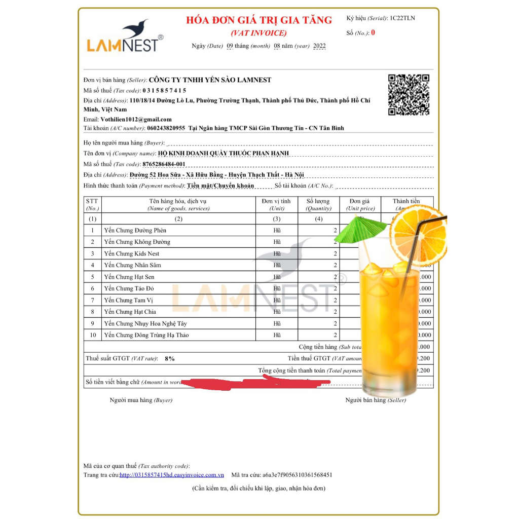 Combo 6 hũ Yến chưng sẵn 30% yến Lamnes cho bé