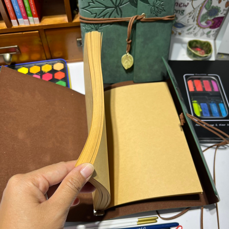 Sổ tay bìa da vintage, sketchbook, notebook, sổ ký hoạ