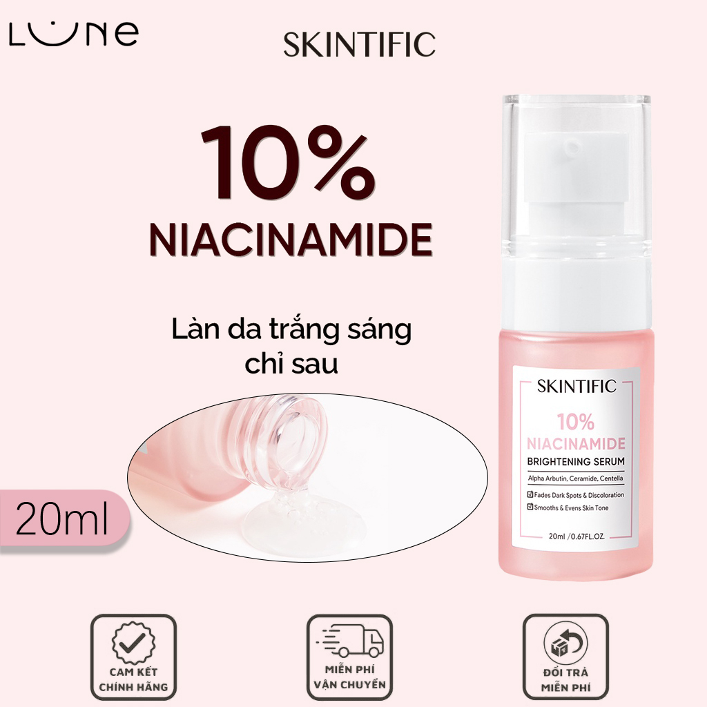 CHÍNH HÃNG✨ SKINTIFIC 10% Niacinamide 20ml Brightening Serum Serum Làm Trắng Da