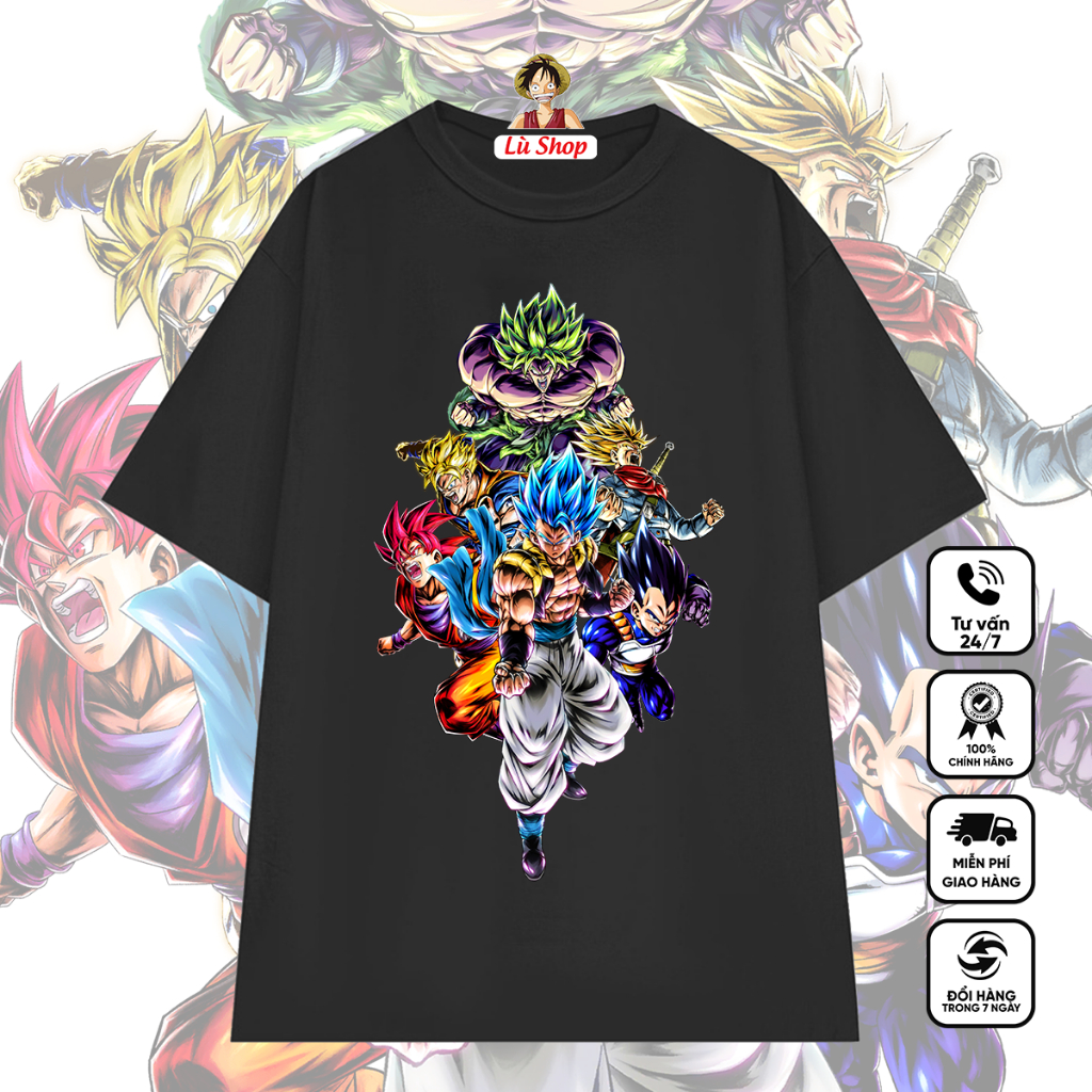 Áo thun Dragon ball in hình Songoku cá tính, áo phông Anime bảy viên ngọc rồng DB3