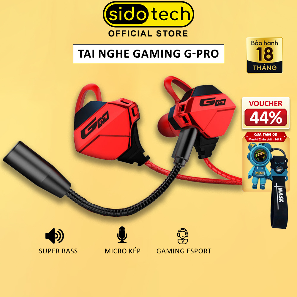 Tai nghe gaming Type C có mic SIDOTECH GPRO chống ồn chuyên chơi game pubg freefire liên quân mobile cho điện thoại