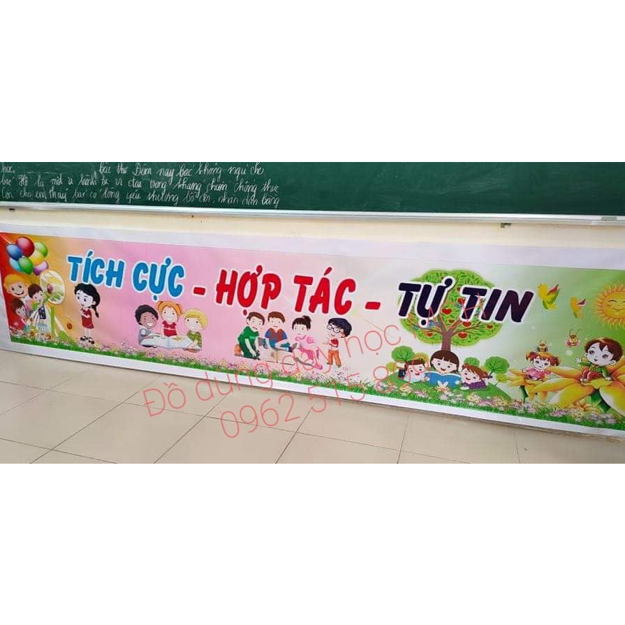 In bạt trang trí chân bảng, chân tường. Kích thước 70 x 300cm