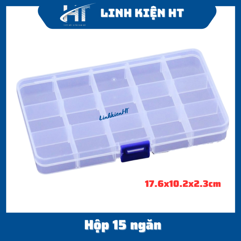 Hộp đựng linh kiện điện tử 10/15/24 ngăn có thể tháo rời ngăn - Linh kiện HT