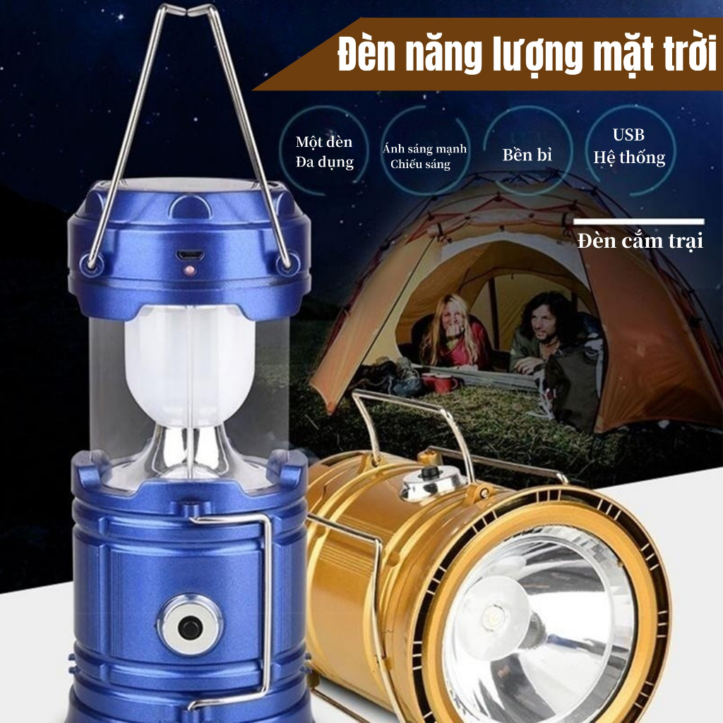 Đèn Năng Lượng Mặt Trời, Đèn Tích Điện 3In1 Siêu Sáng