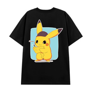 Áo thun in hình pikachu havana hai màu đen trắng vải cotton cao cấp mã 030