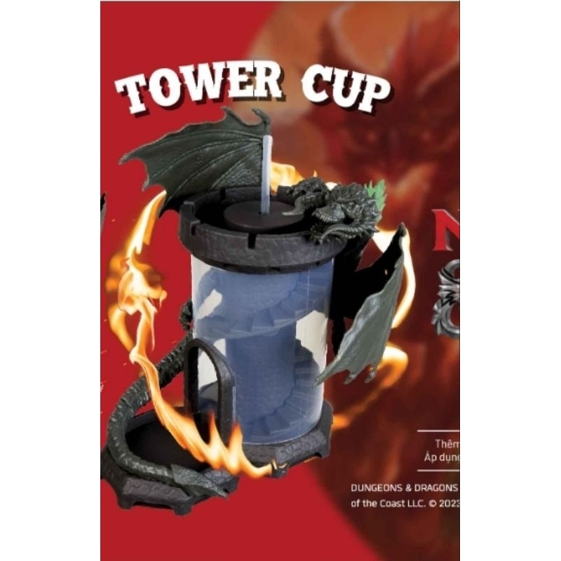 Ly nhựa rồng theo phim Dungeons and Dragons còn nguyên bọc, kích thước so với lon Pepsi 330ml