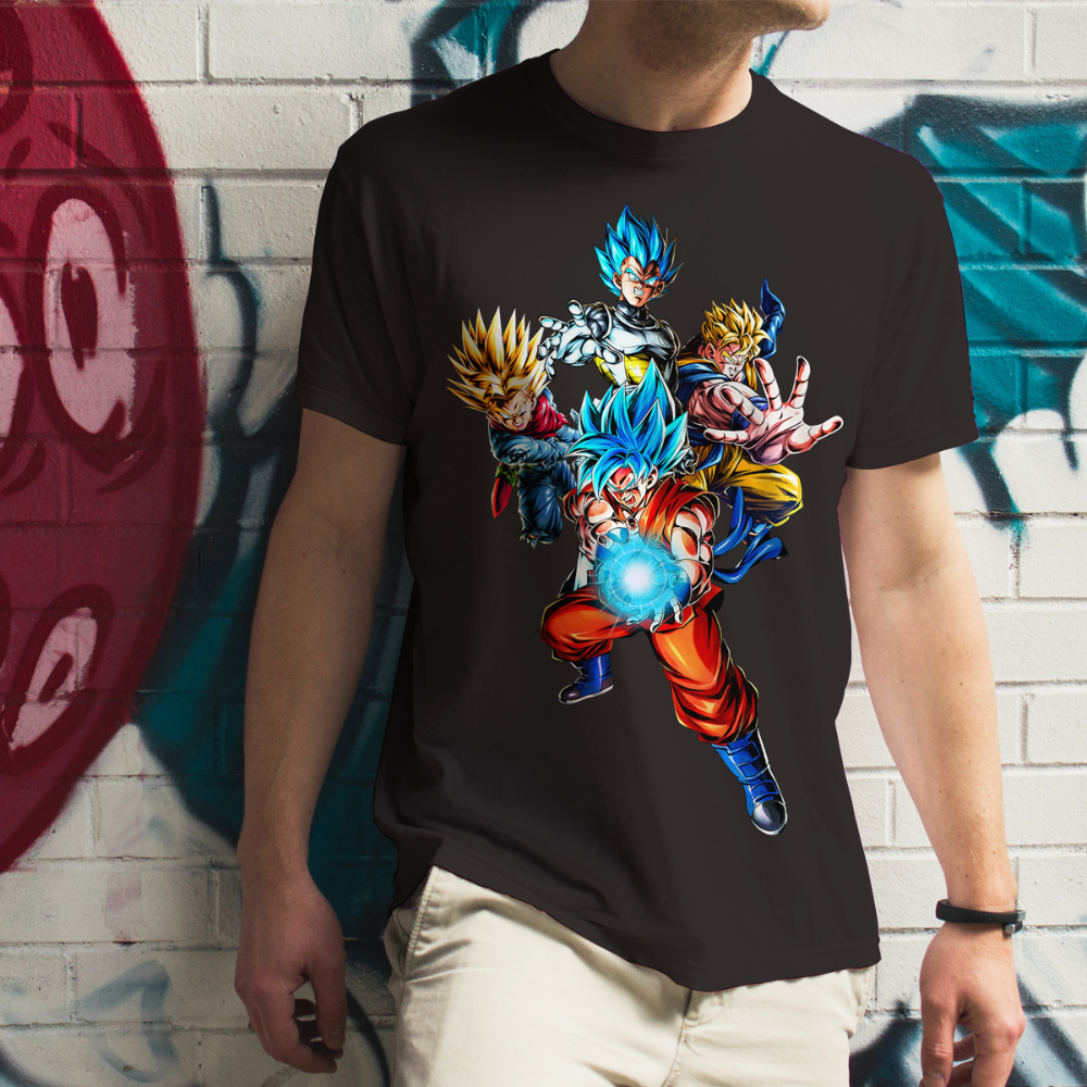 Áo Dragon ball, nhiều nhân vật, Áo thun Songoku bảy viên ngọc rồng mẫu mới, cotton co giãn 4 chiều DB6