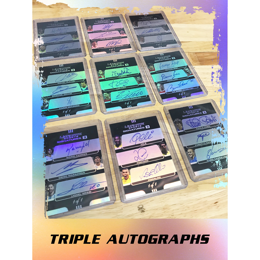 Thẻ in chữ kí bộ ba ngôi sao thể thao