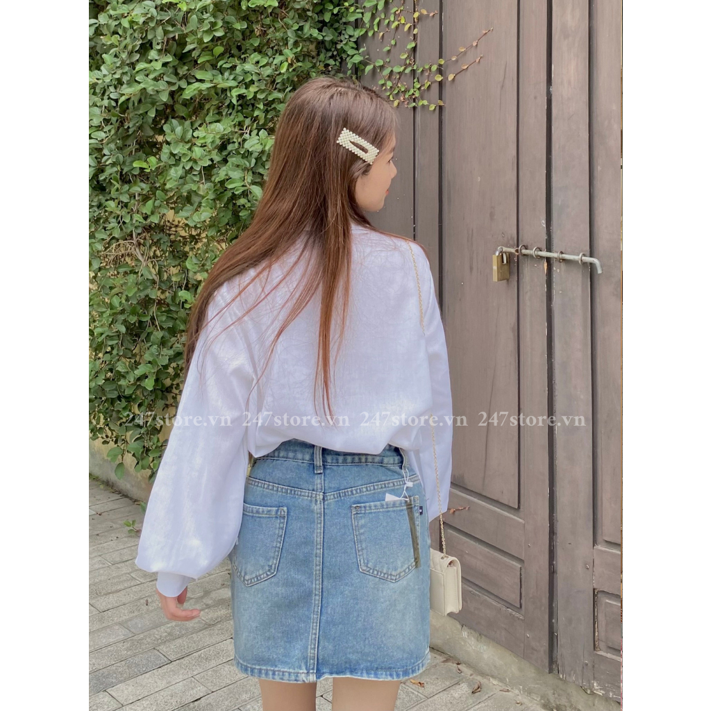 Áo sơ mi tay bồng phom rộng chất vải linen - 247store.vn - Smtaybong0045/p12k3
