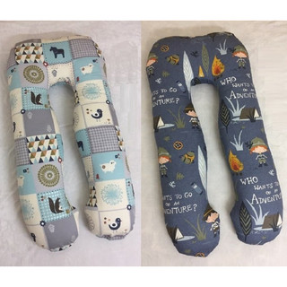Gối ôm chữ U cho bà bầu vải 100% cotton Hàn Quốc thoáng mát, gối tựa lưng cho mẹ bầu vỏ áo gối có khóa kéo tiện lợi