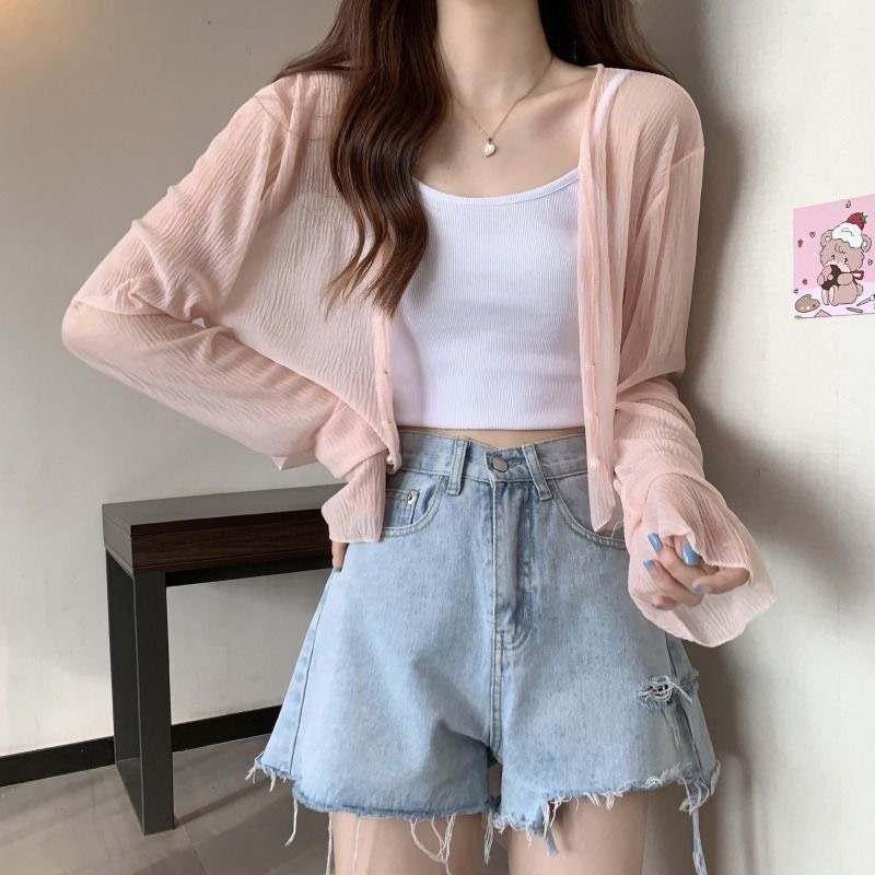 Áo Khoác Mỏng Cardigan Choàng Ngoài Vải Voan Len Móc Mỏng Xuyển Thấu Nhẹ Nhàng Phối Đồ Styke Tiểu Thư Nữ Tính | BigBuy360 - bigbuy360.vn