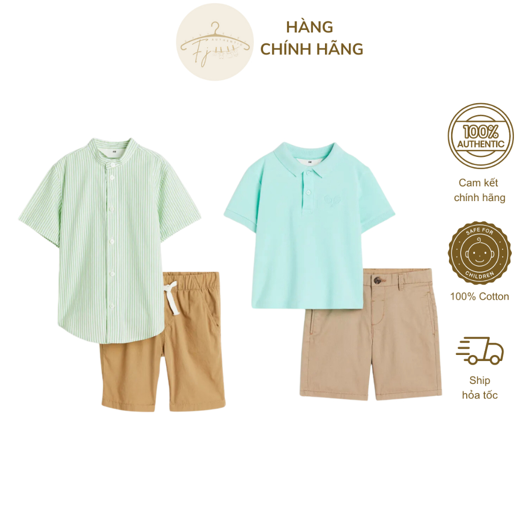 [HM AUTH] Bộ quần áo bé trai HM, đồ bộ mùa hè cho bé 18 tháng đến 10 tuổi AUTH