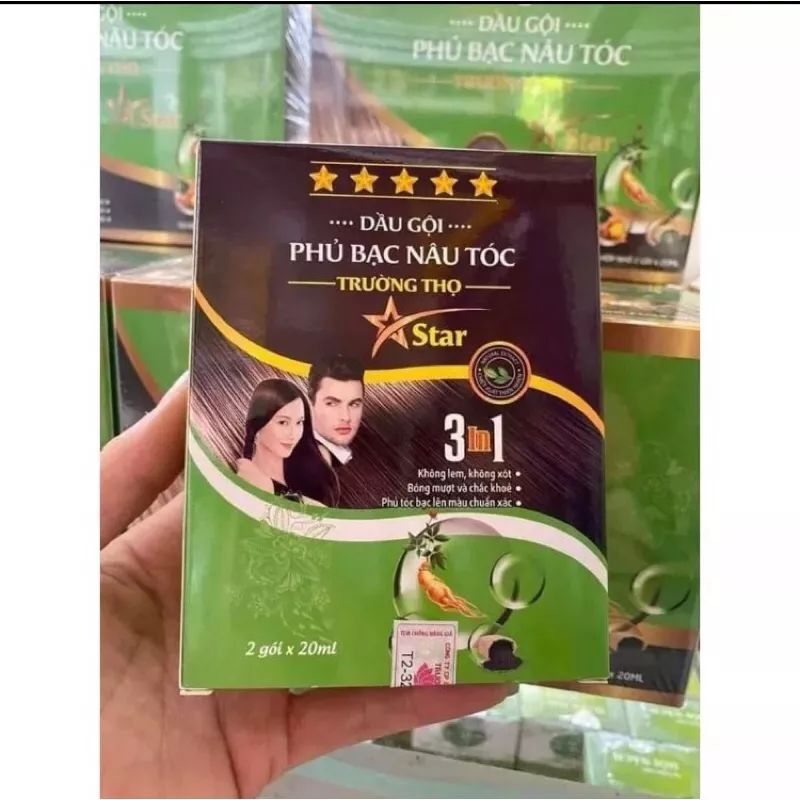 dầu gội thảo dược phủ bạc tóc  nhân sâm -hà thủ ô  phủ nâu bà đen