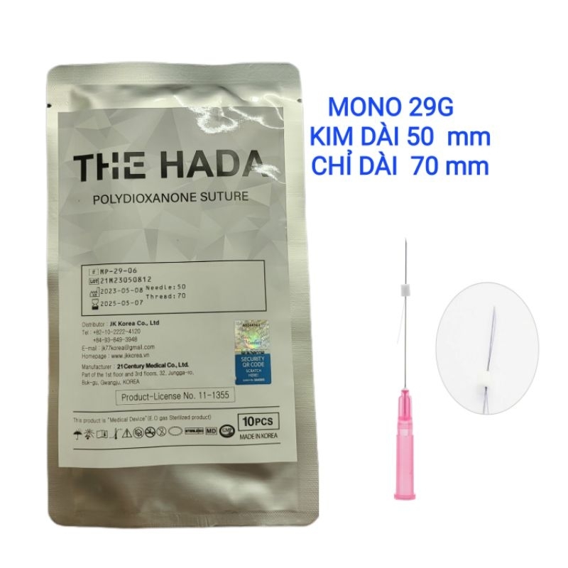 chỉ MONO, chỉ thẩm mỹ kim 29G , 10 cây MONO 50mm ,MONO 38 mm sản phẩm của công ty 21 century ,MP-29-06