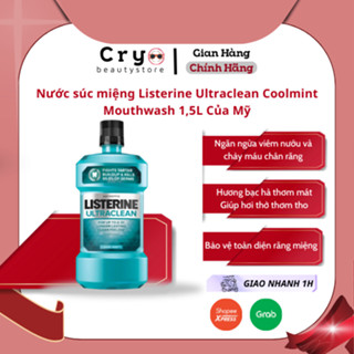 Nước súc miệng tiêu diệt vi khuẩn Listerine Ultra Clean Antiseptic Mouthwash Cool Mint 1.5L Của Mỹ