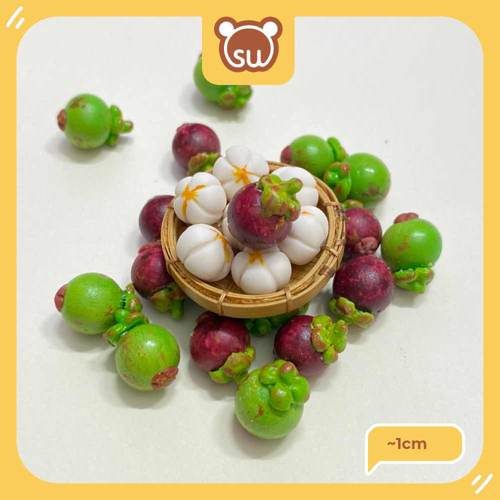 Mô hình măng cụt (1 trái), minifood/miniature, đồ ăn tí hon, đồ ăn mini mô hình cho búp bê