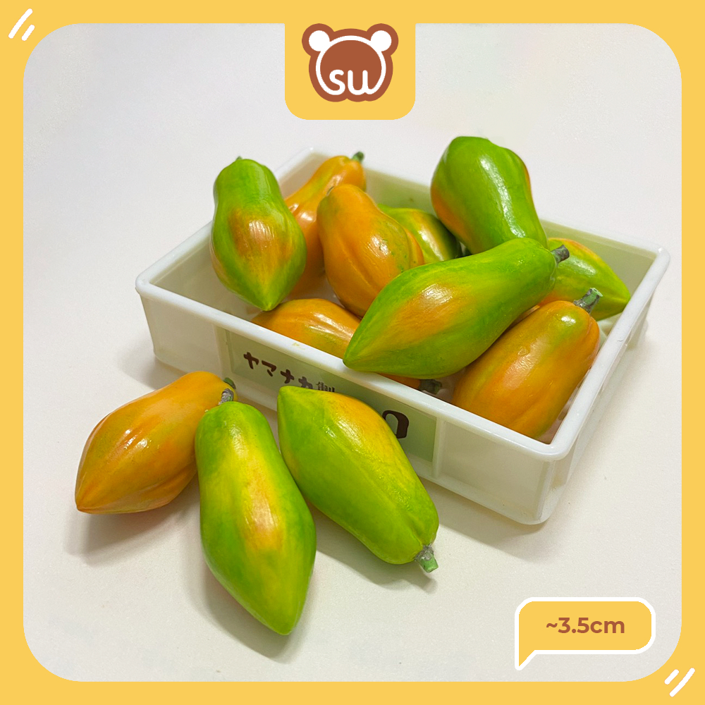 Mô hình đu đủ (1trái), minifood/miniature, đồ ăn tí hon, đồ ăn mini mô hình cho búp bê