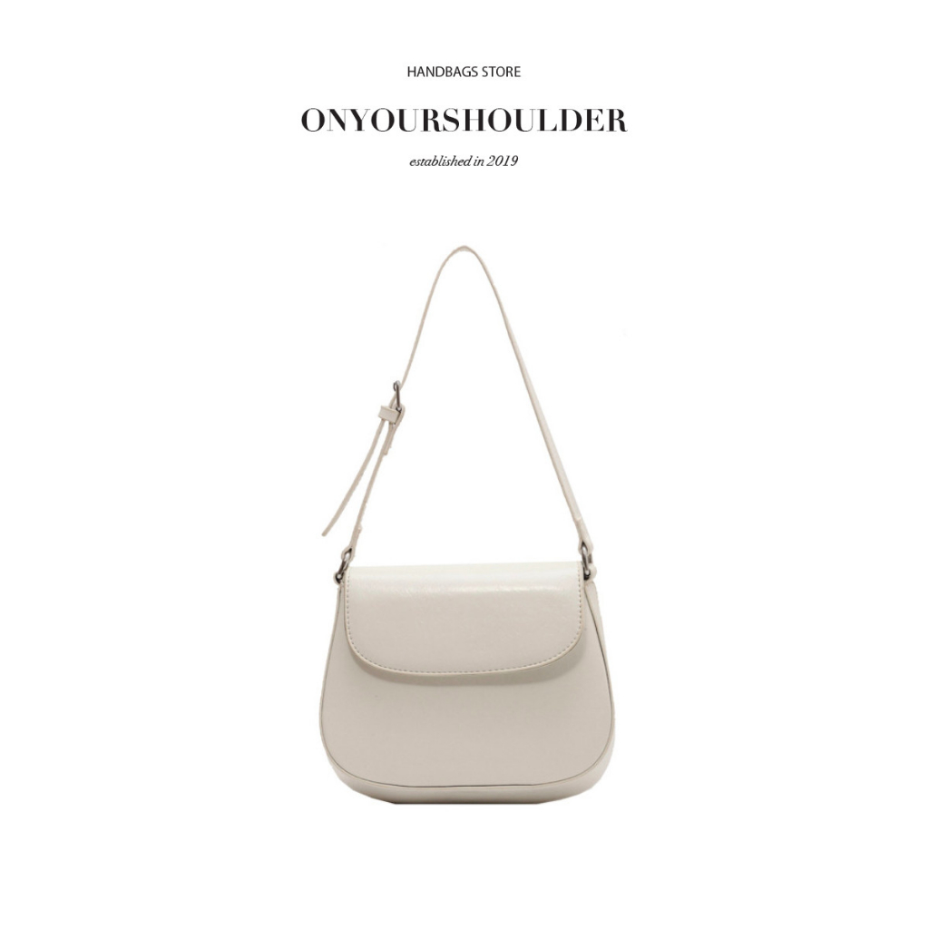 Túi xách nữ màu đen, trắng thời trang Evelyn Bag, túi da cao cấp công sở sành điệu Onyourshoulder