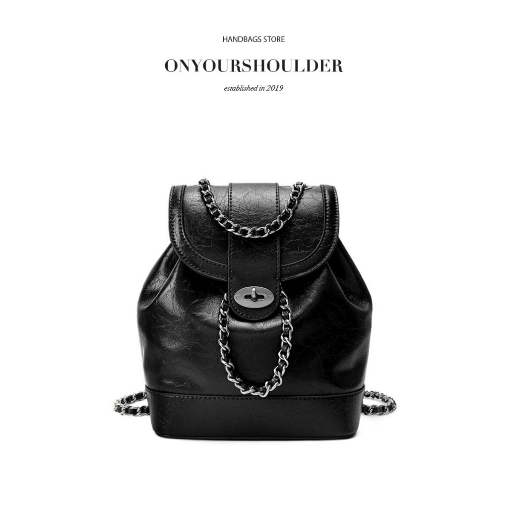 Balo mini nữ màu đen, trắng thời trang Joy Bag, balo da cao cấp sành điệu Onyourshoulder