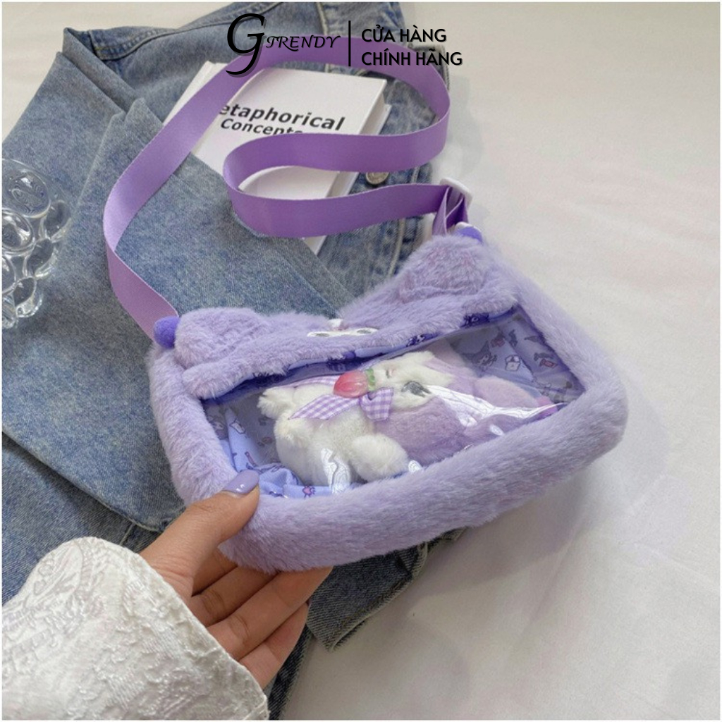 Túi Đeo Chéo Kèm Móc Khoá Kuromi, Melody, Cinnamoroll 22x16x5cm