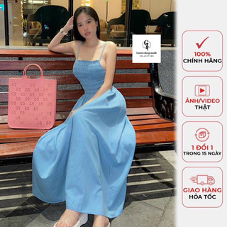 Đầm jean hai dây xoè - carotshop